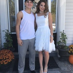 White Sherri Hill Homecoming Dress